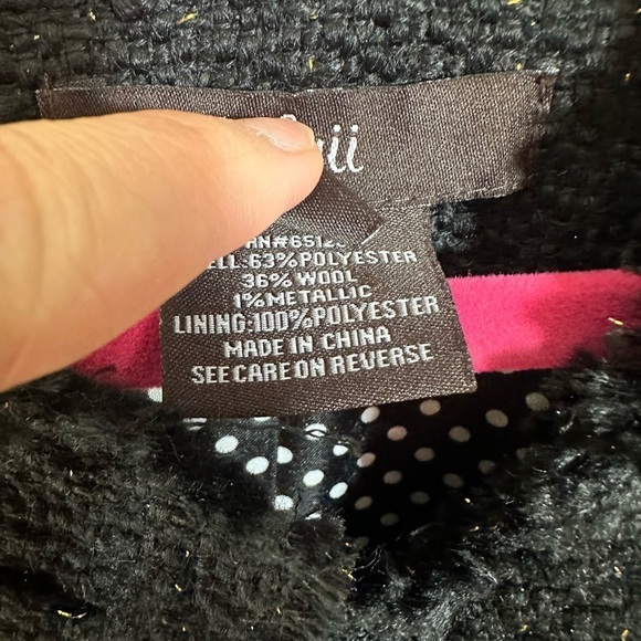 Luii blazer longline jacket size Petites Medium black gold metallic thread - Picture 4 of 5